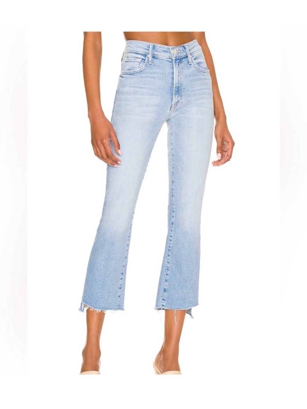Mother insider crop step fray Jeans